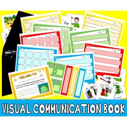 COMMUNICATION PICTURE BOOK : Schedules, Routines & Choices Set with 120 PECs Cards ... visual aide autism special education aac asd pdd